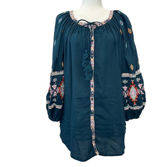 Sundance Sun and Sand Cover Up NEW Petite Small Button Down Dress Embroidered - Picture 6 of 8